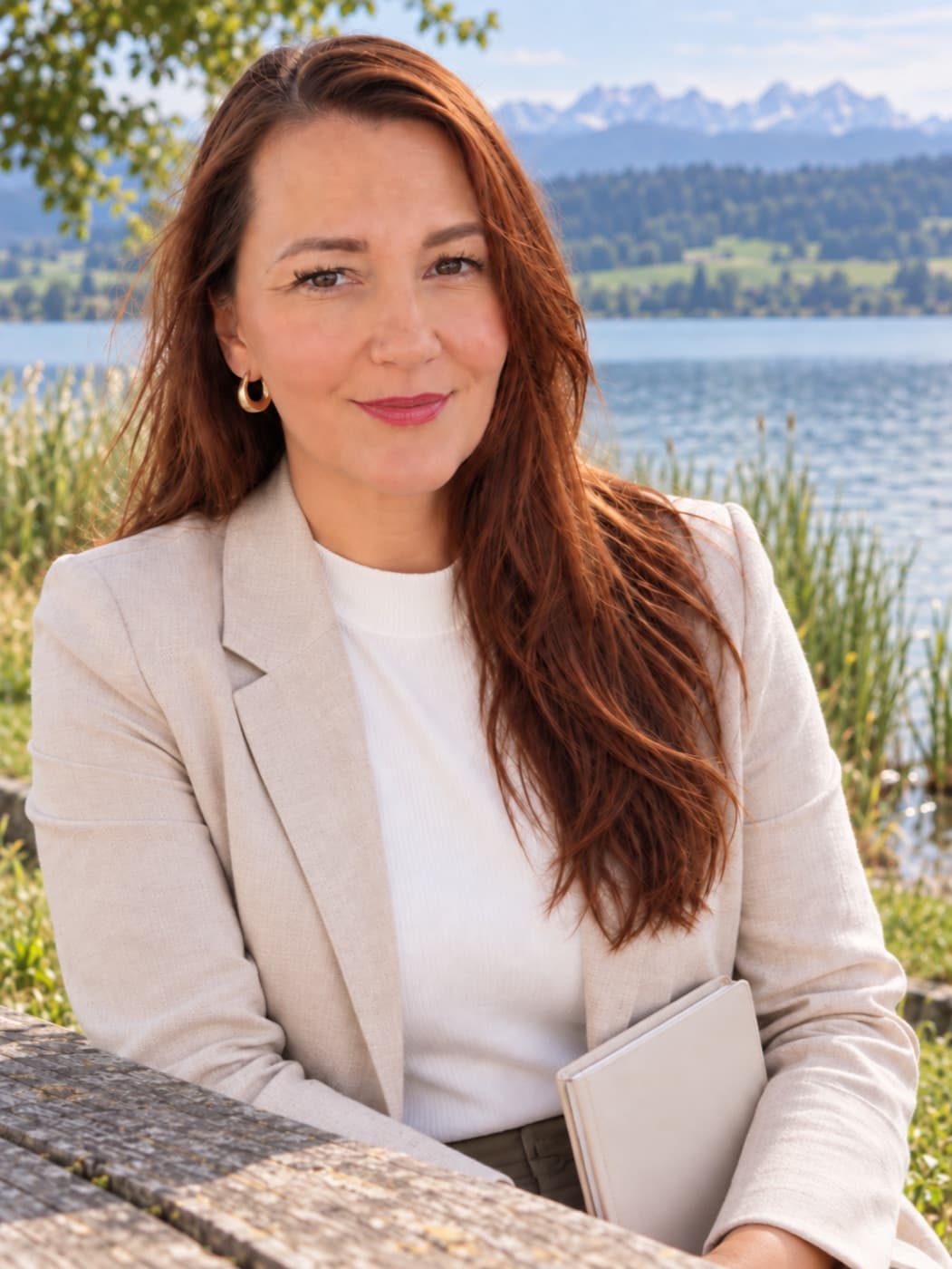 Valentina Smajli am Ufer des Sempachersees
