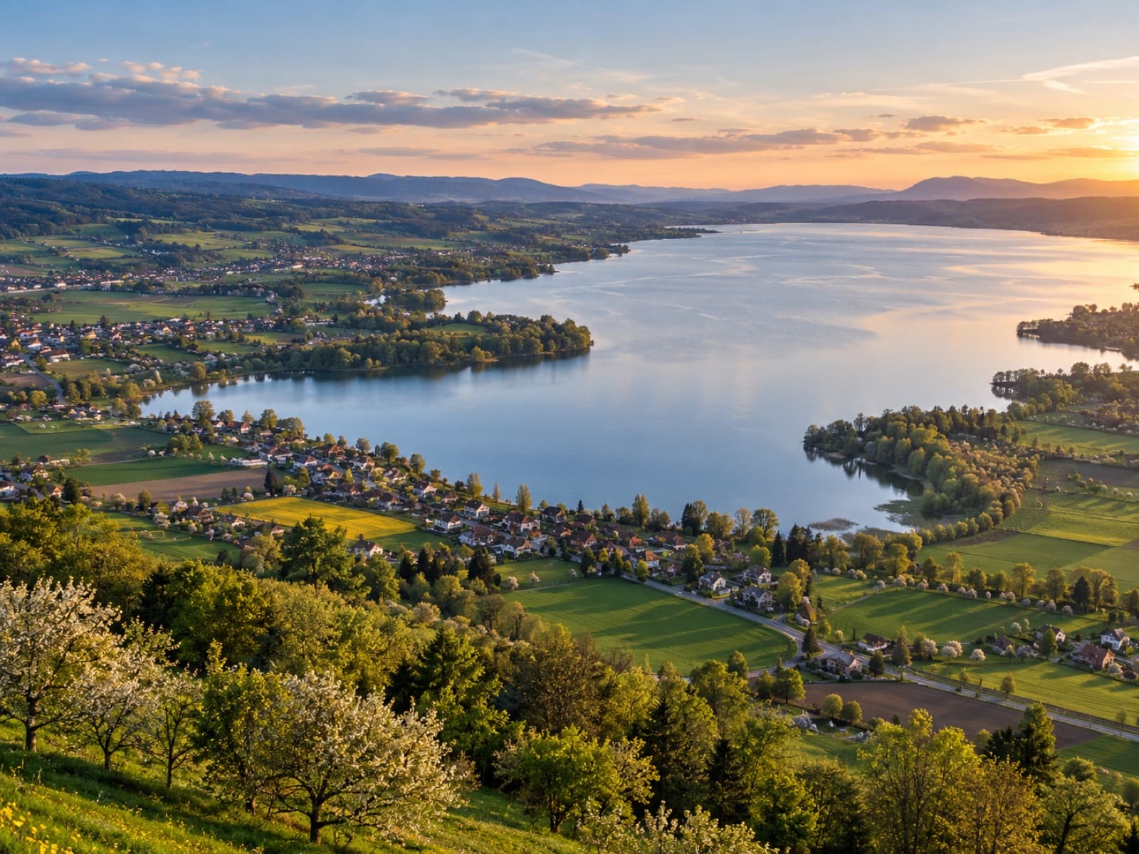 Weitblick über den Sempachersee und die umliegende Landschaft